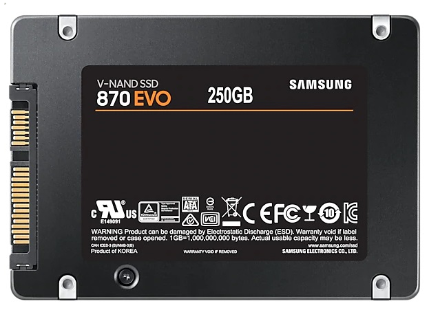 SSD-диск 2.5" 250 Gb Samsung SATA III 870 EVO (R560/W530MB/s) (MZ-77E250BW)