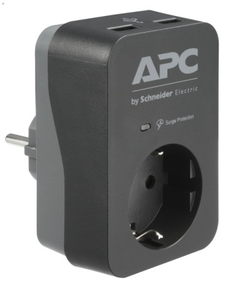 Сетевой фильтр APC Essential SurgeArrest 1 Outlet 2 USB Ports Black 230V Russia (PME1WU2B-RS)