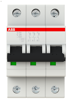 Выключатель автом. ABB 3п 25А С 6кА S203 C25 (2CDS253001R0254)