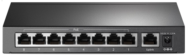 Коммутатор TP-Link 9-портовый 10/100 Мбит/с неуправляемый PoE 8 портов PoE+ (TL-SF1009P)