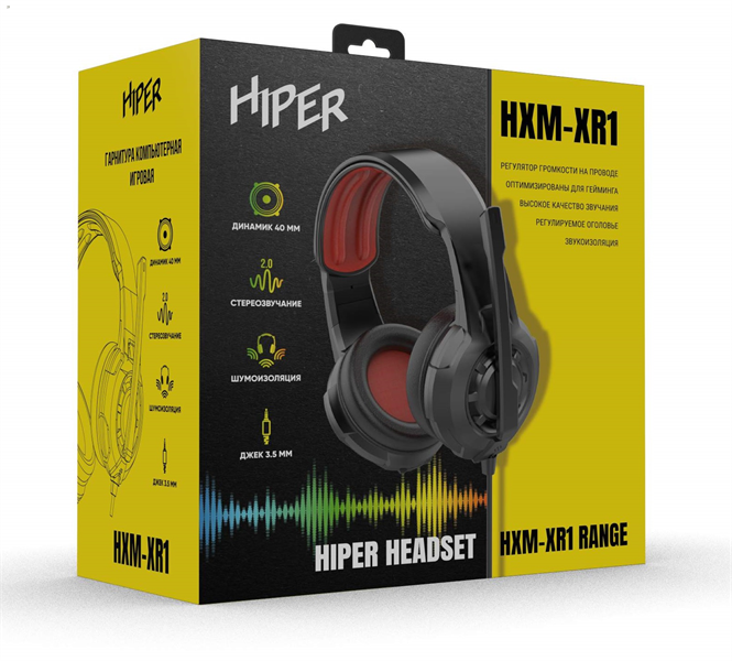 Гарнитура компьютерная игровая HIPER HXM-XR1 Black (HXM-XR1)