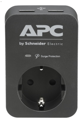 Сетевой фильтр APC Essential SurgeArrest 1 Outlet 2 USB Ports Black 230V Russia (PME1WU2B-RS)