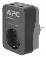 Сетевой фильтр APC Essential SurgeArrest 1 Outlet 2 USB Ports Black 230V Russia (PME1WU2B-RS)