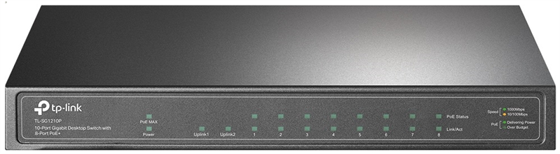 Коммутатор TP-Link 8-портовый гигабитный неуправляемый (TL-SG1210P)