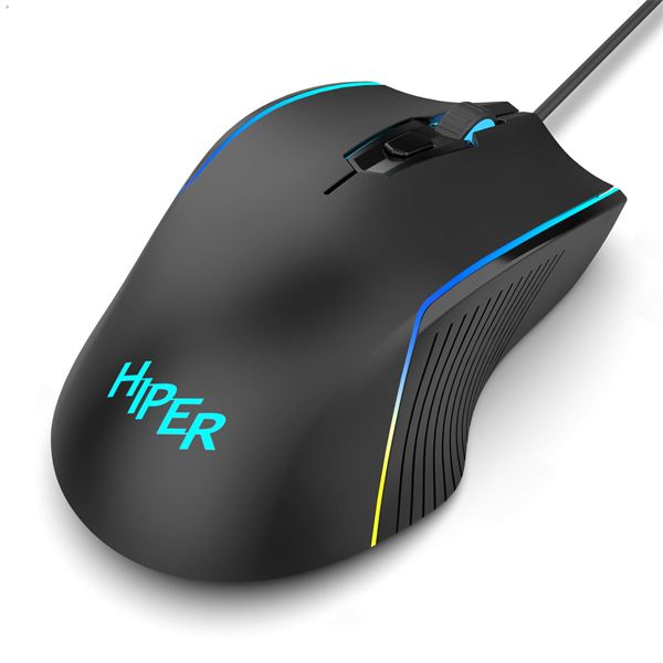 Игровая мышь HIPER MX-R400 Black (7D, 7200DPI, 1.5m cable, USB) (MX-R400)