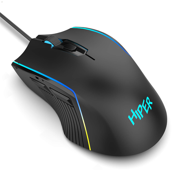 Игровая мышь HIPER MX-R400 Black (7D, 7200DPI, 1.5m cable, USB) (MX-R400)