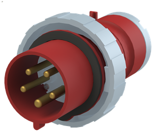 Вилка кабельная 432P6W, 32А, 3P+N+E, IP67, 6ч